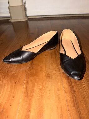 Express Black Pointed V-Cut Women's Flats